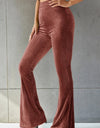 Ribbed High Waist Flare Pants