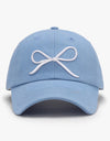 Bow Embroidered Cotton Baseball Cap