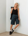 Le Lis Navy Cargo Bermuda Shorts