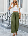 Drawstring Pocketed Wide Leg Pant