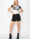 RISEN Full Size High Waist Raw Hem Denim Shorts