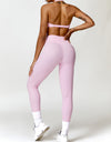 Twisted Halter Neck Bra and High Waist Leggings Active Set