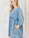 HEYSON Full Size Oversized Denim Babydoll Dress