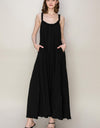 HYFVE Frill Sleeveless A-Line Maxi Dress