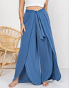 Plus Size Tied Slit Wide Leg Pants