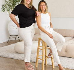 RFM Mini Mia Full Size Tummy Control High Waist Raw Hem Jeans