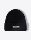 NEWYORK Patch Rib-Knit Cuffed Beanie