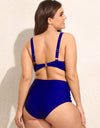 Plus Size Striped Adjustable Strap Two-Piece Swim Set