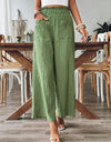 Pocketed Elastic Waist Wide Leg Pants