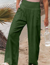 Full Size Smocked Waist Wide Leg Pants