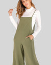 Full Size Cropped Wide Leg Overalls with Pockets