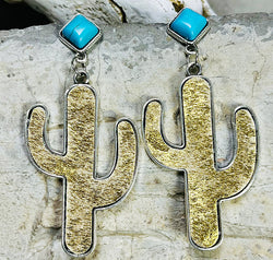 Turquoise Cactus Earrings