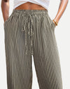 Drawstring Striped Elastic Waist Pants