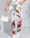 Floral Print Cropped Pants with Pockets