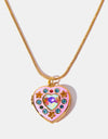 Rhinestone Decor Heart Box Pendant Necklace