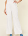 Double Take Full Size Texture Smocked Waist Wide Leg Pants