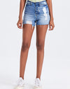 BAYEAS High Rise Bandless Denim Shorts