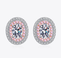 Platinum-Plated Moissanite Stud Earrings