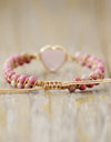 Rose Quartz Heart Beaded Bracelet