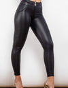 Full Size PU Leather Buttoned Leggings