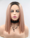 13*3" Lace Front Wigs Synthetic Mid-length Straight 12" 130% Density