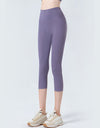 Wide Waistband Cropped Sports Leggings