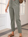 Drawstring Straight Pants with Pockets