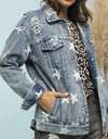 Star Distressed Denim Shacket