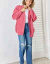 Open Front Dropped Shoulder Cardigan