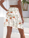 Printed Elastic Waist Mini Skirt