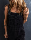 Pocketed Straight Denim Overalls