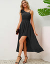 Bow Asymmetrical Neck Sleeveless Dress