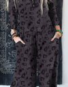 Leopard Buttoned Wide Leg Jumpsuit